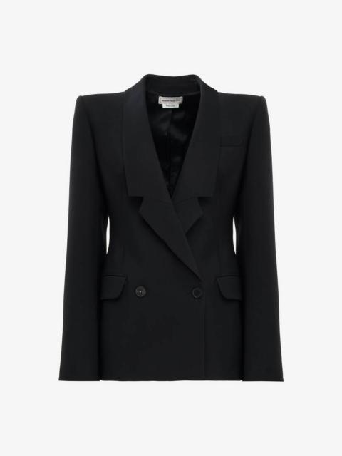 Alexander McQueen Women's Upside-down Lapel Jacket in Black