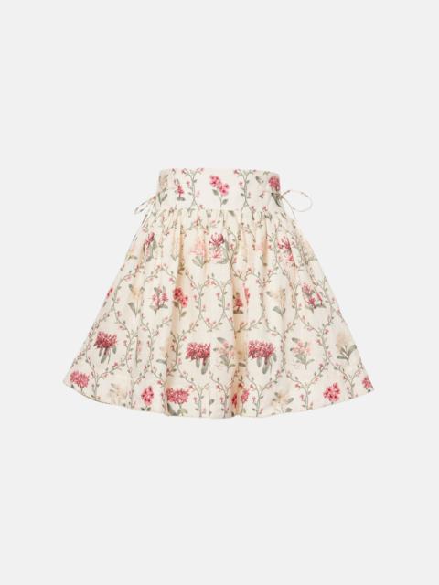 Agua by Agua Bendita Floral linen miniskirt