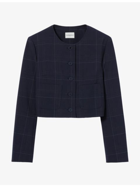 Claudie Pierlot Checked Boxy-Fit Wool-Blend Jacket