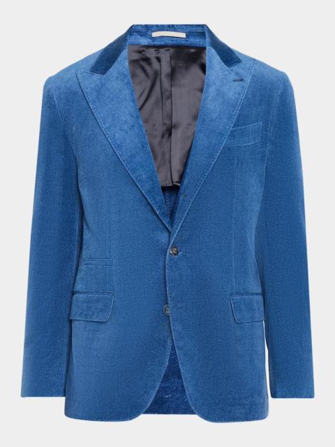 Brunello Cucinelli Men's Velvet Single-Breasted Suit Jacket