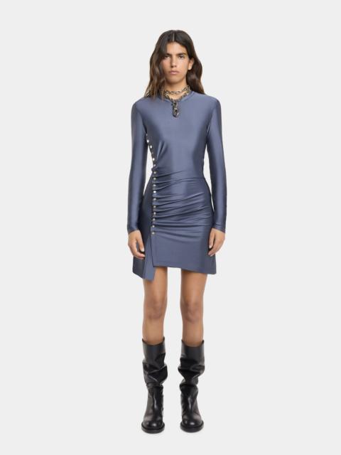 rabanne GREY SHORT GATHERED DRESS IN JERSEY
