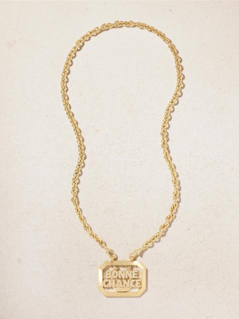 MARIE LICHTENBERG Bonne Chance Scapular 18-karat Gold Diamond Necklace