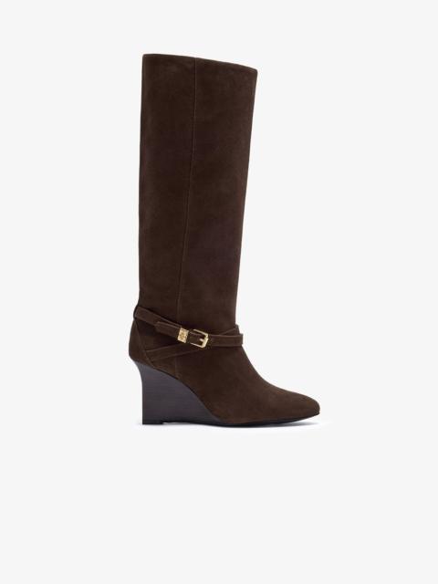 GANNI KAT HIGH BOOT IN BROWN SUEDE