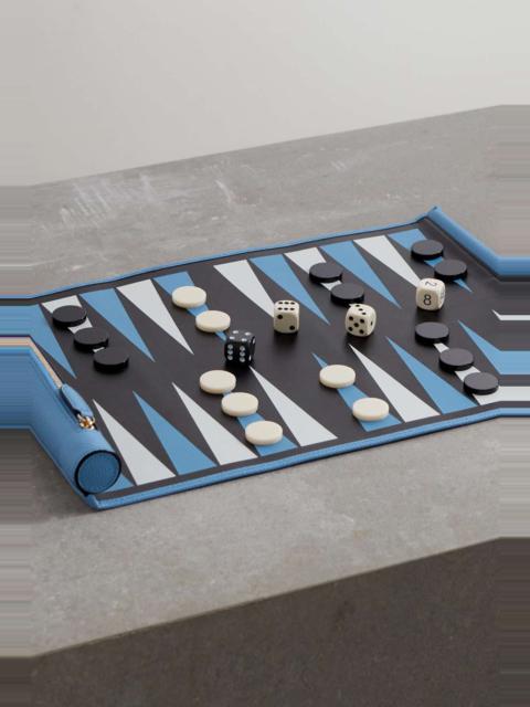 Smythson Panama textured-leather backgammon roll
