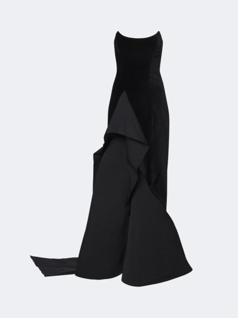 Safiyaa Fianne velvet and faille corset gown