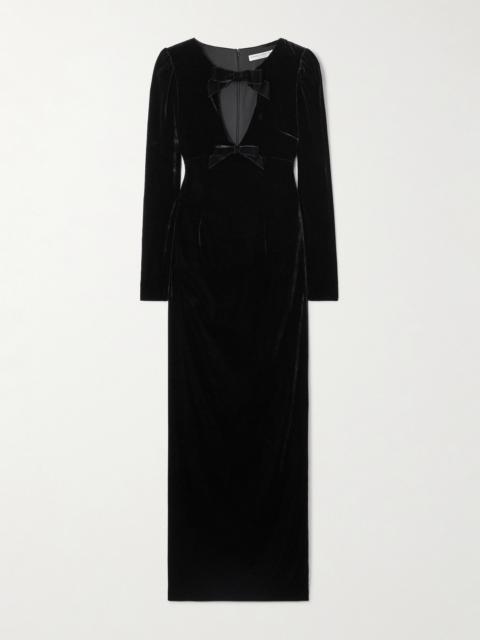 Alessandra Rich Cutout Bow-embellished Velvet Gown