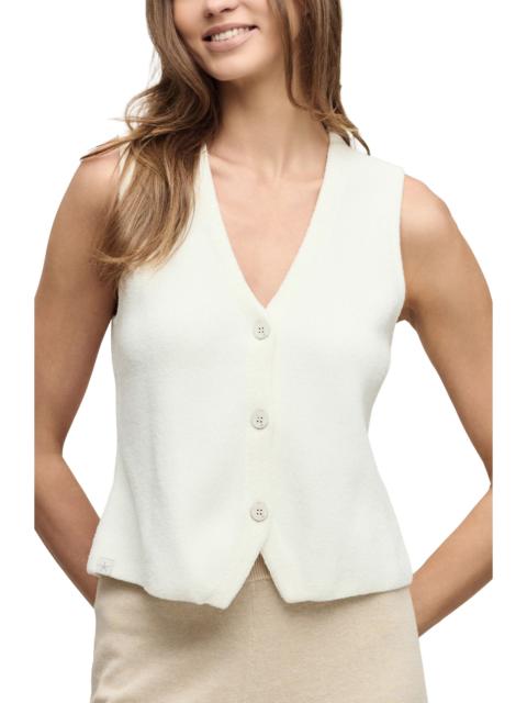 Barefoot Dreams barefoot dreams CozyChic Ultra Lite® Button Front Vest in Pearl