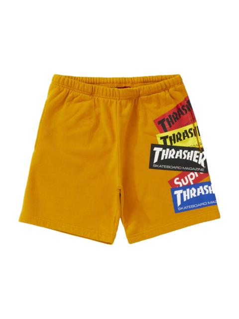 Supreme Supreme Thrasher Multi Logo Sweatshort Gold