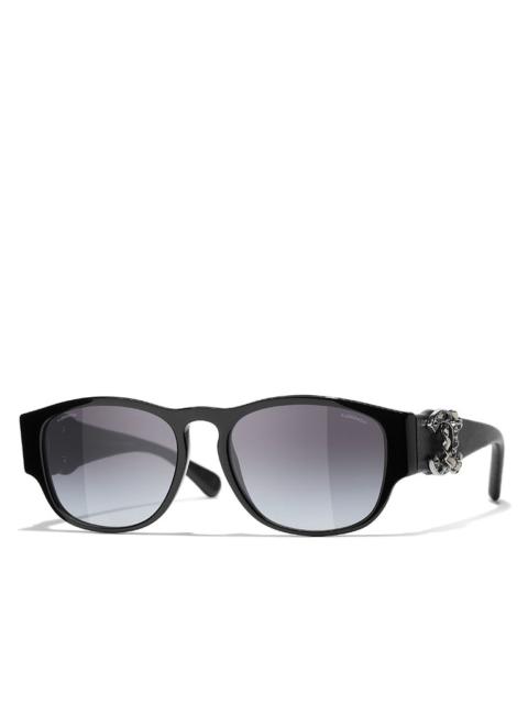 CHANEL Square Sunglasses CH5454QB Black & Grey