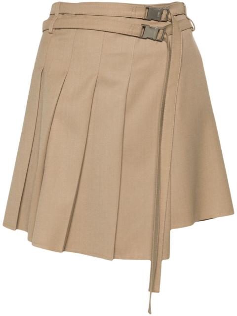 Unbalance pleated miniskirt