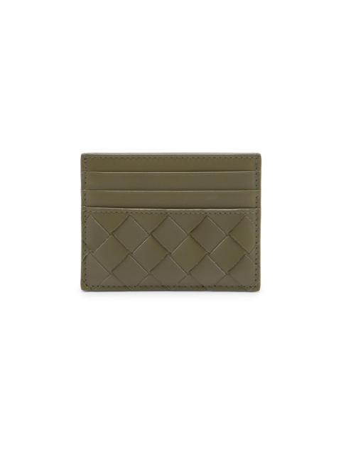 Bottega Veneta Men's ​Intrecciato Card Case - Crocodile Silver