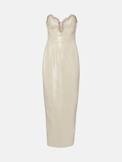 CLIO PEPPIATT Selene embellished bustier gown