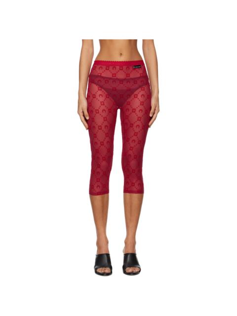 Marine Serre Red Moonogram Mesh Flock Capri Leggings