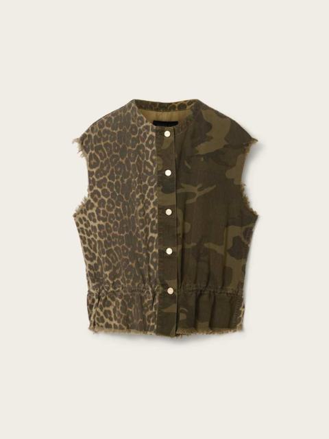 ALLSAINTS SOFI CAMO LEOPARD PRINT VEST