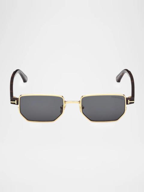 TOM FORD Men's Liam 02 Rectangular Metal Sunglasses