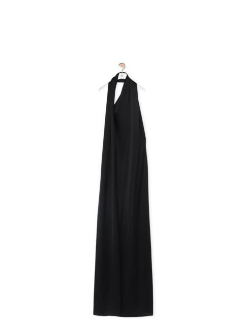 Scarf dress in technical satin