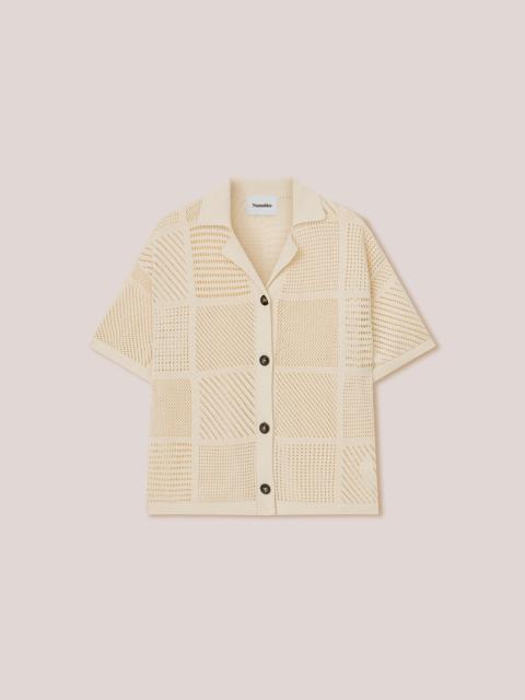 Nanushka AYAAN - Paper crochet beach shirt - Creme