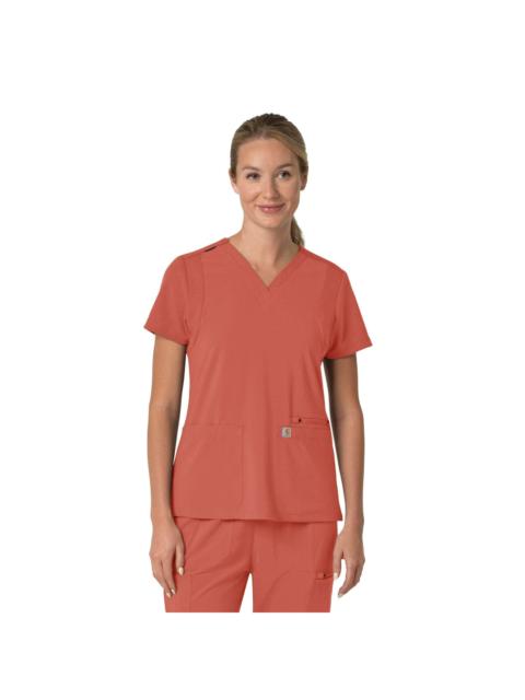 Carhartt Women's Force Cross-Flex Flex Panel V-Neck Scrub Top
