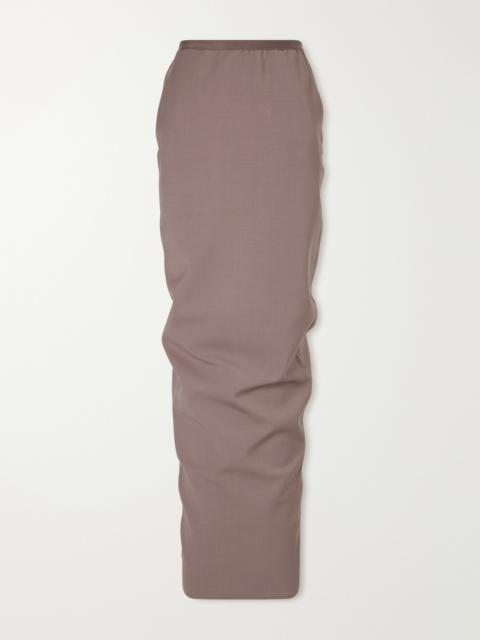 Rick Owens Soft Pillar Wool-stretch Maxi Skirt