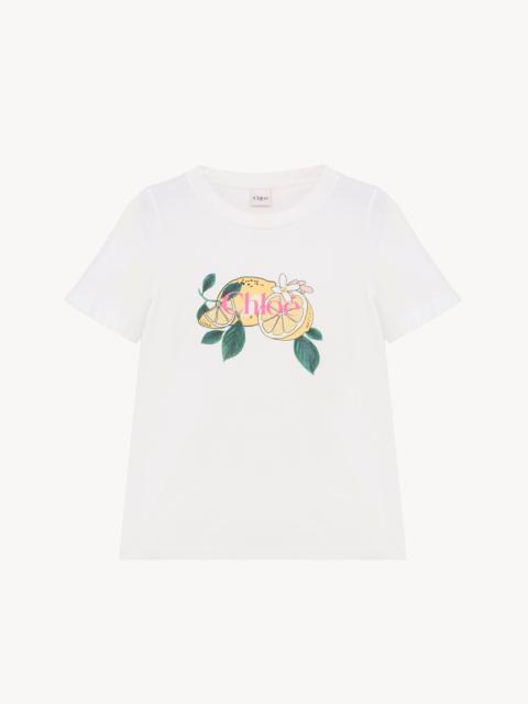 Chloé CREW-NECK LOGO T-SHIRT IN COTTON JERSEY