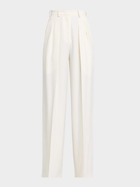 MICHAEL KORS COLLECTION Pleated High-Rise Wool Pants