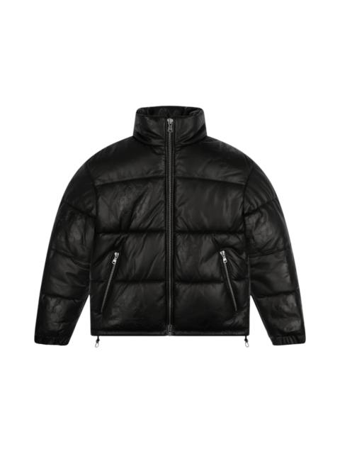 DENIM TEARS Denim Tears Leather Embossed Wreath Puffer Jacket Black