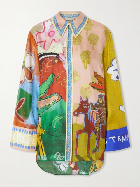 ALÉMAIS Mlak Printed Silk-twill Shirt