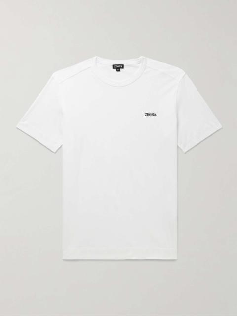 ZEGNA Slim-Fit Logo-Embroidered Cotton-Jersey T-Shirt