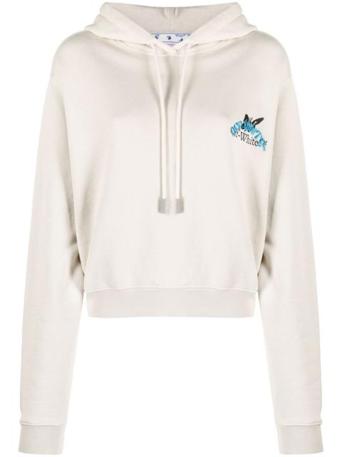 Off-White embroidered-logo cotton hoodie