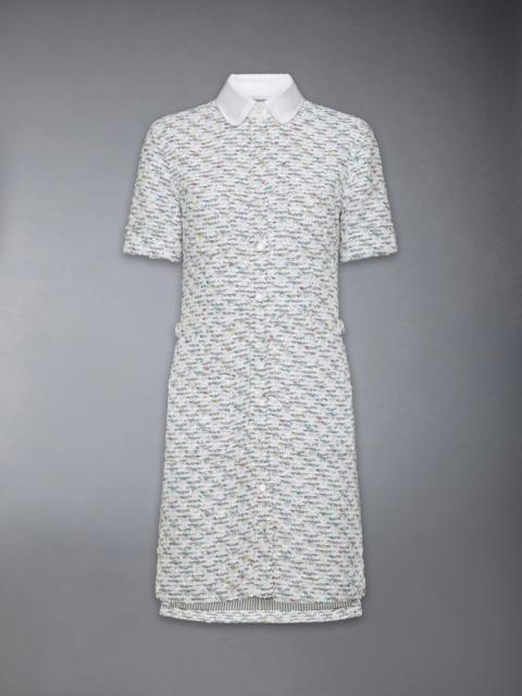 Sequin Tweed Patch Pocket Dress