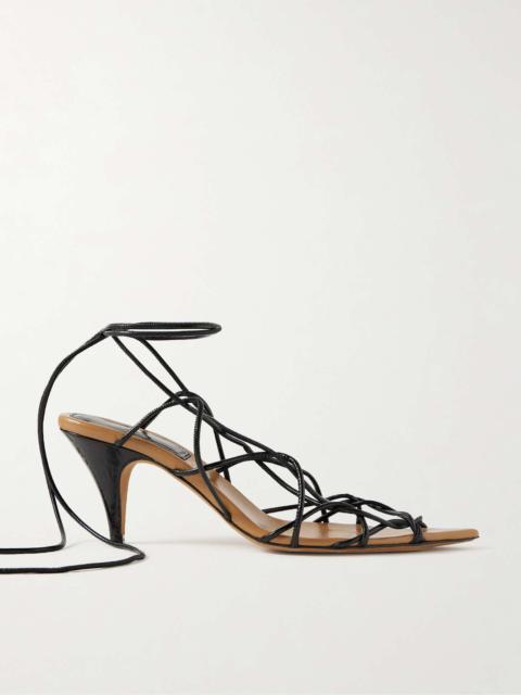 Arden crinkled patent-leather sandals