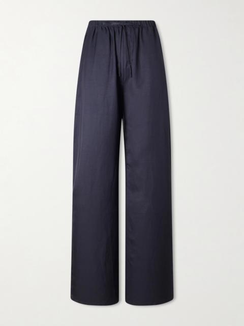 LESET Daniel Satin Wide-leg Pants