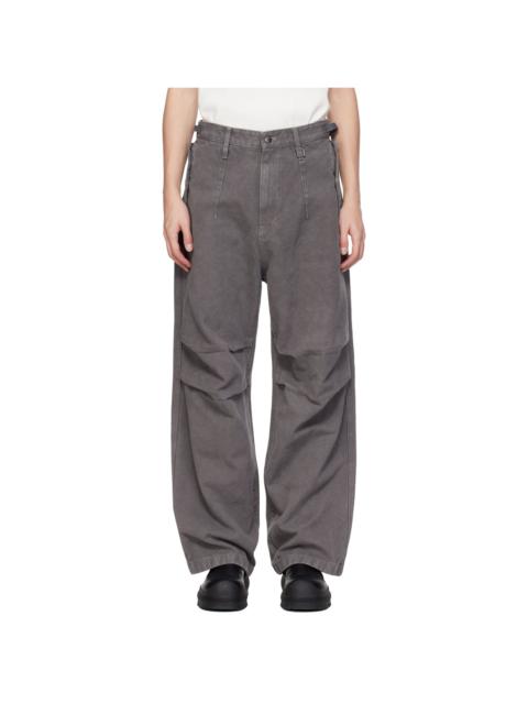 Wooyoungmi Gray 3D Wide Trousers