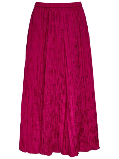 EILEEN FISHER Eileen Fisher Crinkled Plissé Silk Midi Skirt