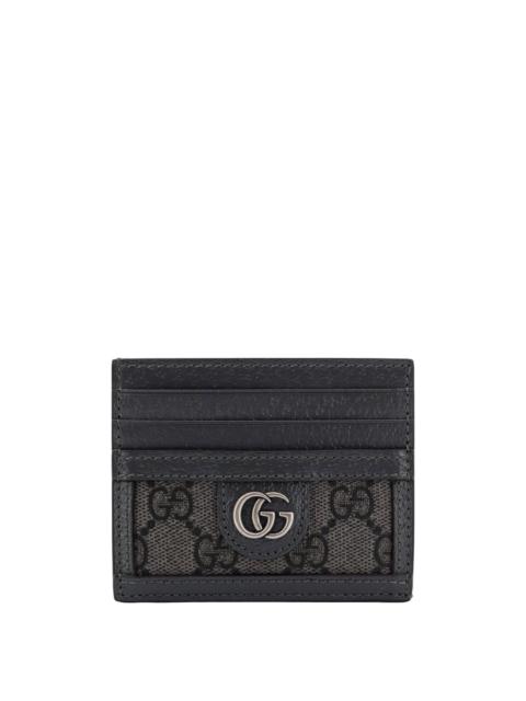 GG Supreme Fabric and leather card holder