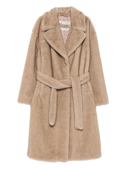 Herno belted textured coat