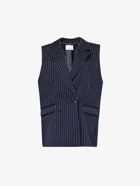 The Frankie Shop Shane pinstriped woven-blend waistcoat