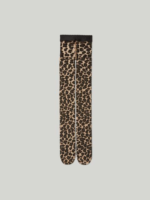 Stretch knit leopard print tights