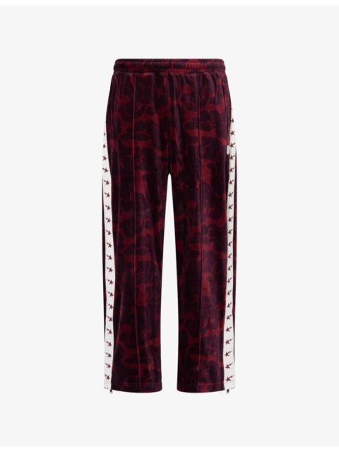 A BATHING APE® Metal-Logo Jacquard Velour Jogging Bottoms