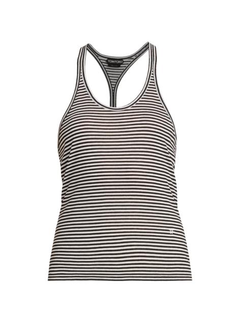 TOM FORD Women's Striped Jersey Racerback Tank - Black White