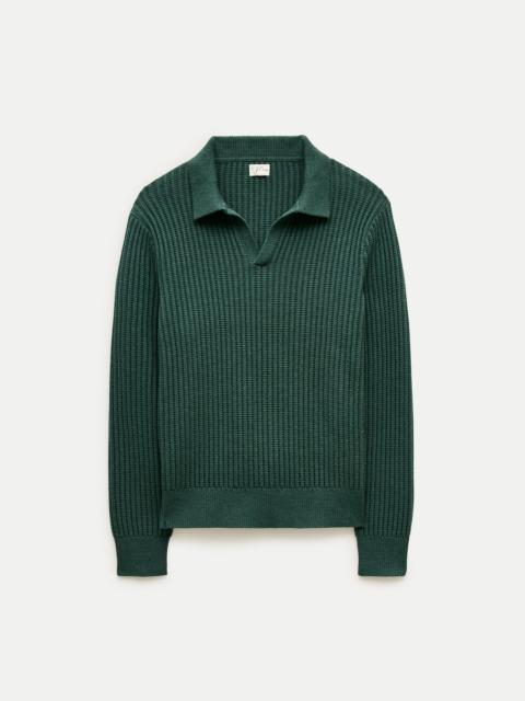 J.CREW Fisherman-rib johnny-collar sweater in cotton