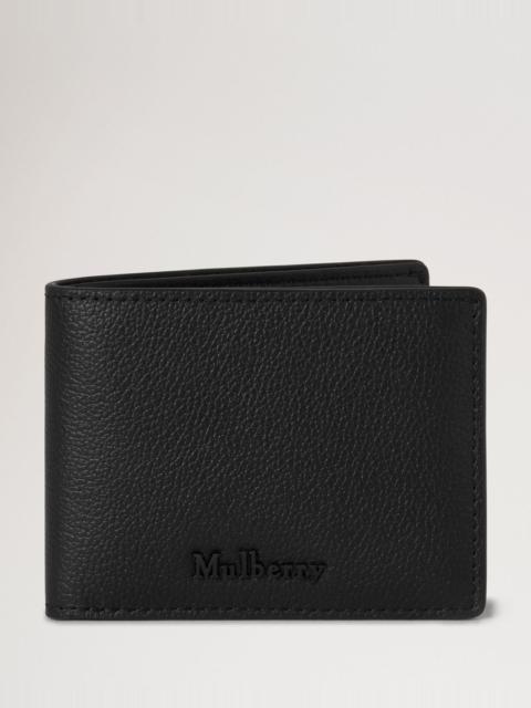 Mulberry Farringdon Compact Bifold Wallet Black Small Pebble Grain