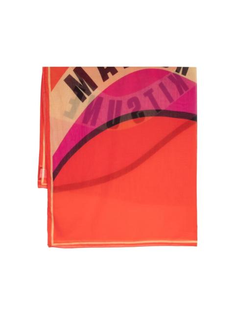 Maison Kitsuné 로고 인쇄 면 scarf