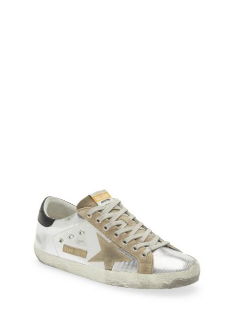 Super-Star Laminated Sneaker in Silver/Taupe/Black