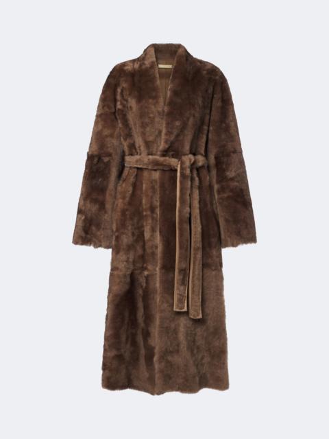NOUR HAMMOUR Davos shearling wrap coat