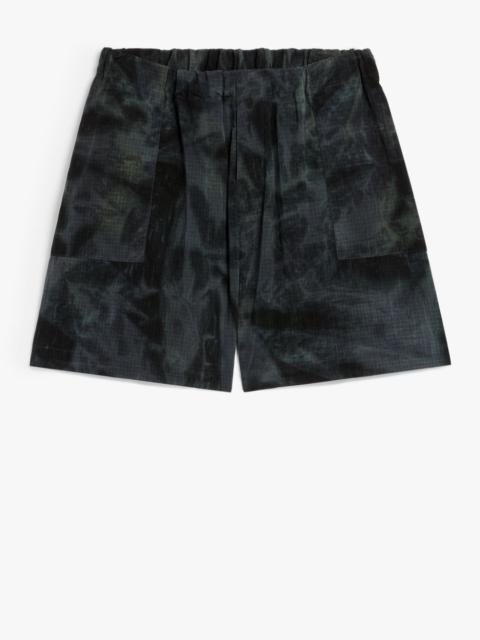 Mackintosh CAPTAIN BLACK TIE DYE NYLON SHORTS | GTM-223