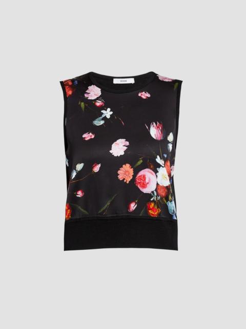 Erdem FLORAL PRINT PANEL SLEEVELESS JUMPER