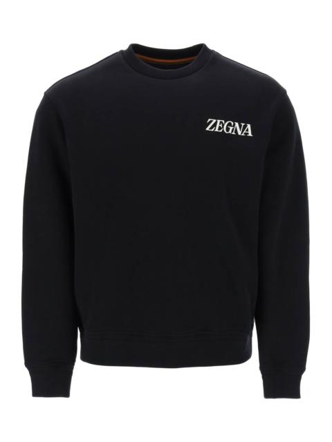 ZEGNA Crewneck Sweatshirt With Rubberized Logo