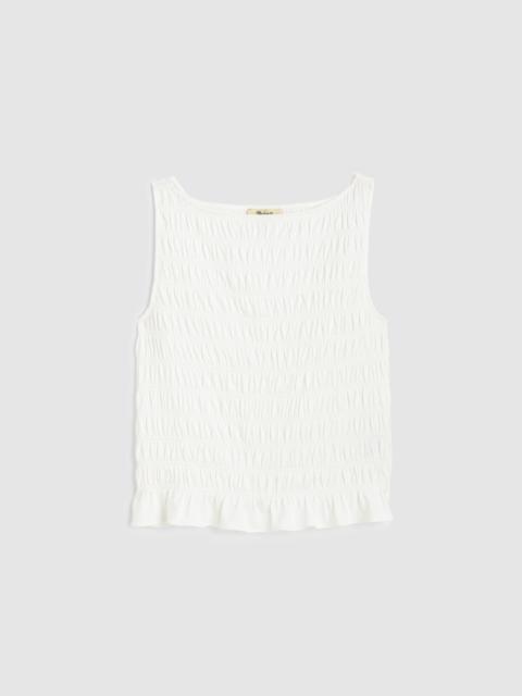 Madewell Smocked Boatneck Sleeveless Top