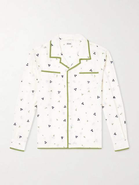 BODE Blackberry Patch Camp-Collar Embroidered Linen Shirt